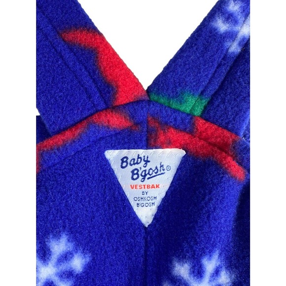 Vtg Oshkosh B'Gosh Baby Fleece Overalls Vestbak 12M 12 Months Boy Girl USA Made - Picture 3 of 5